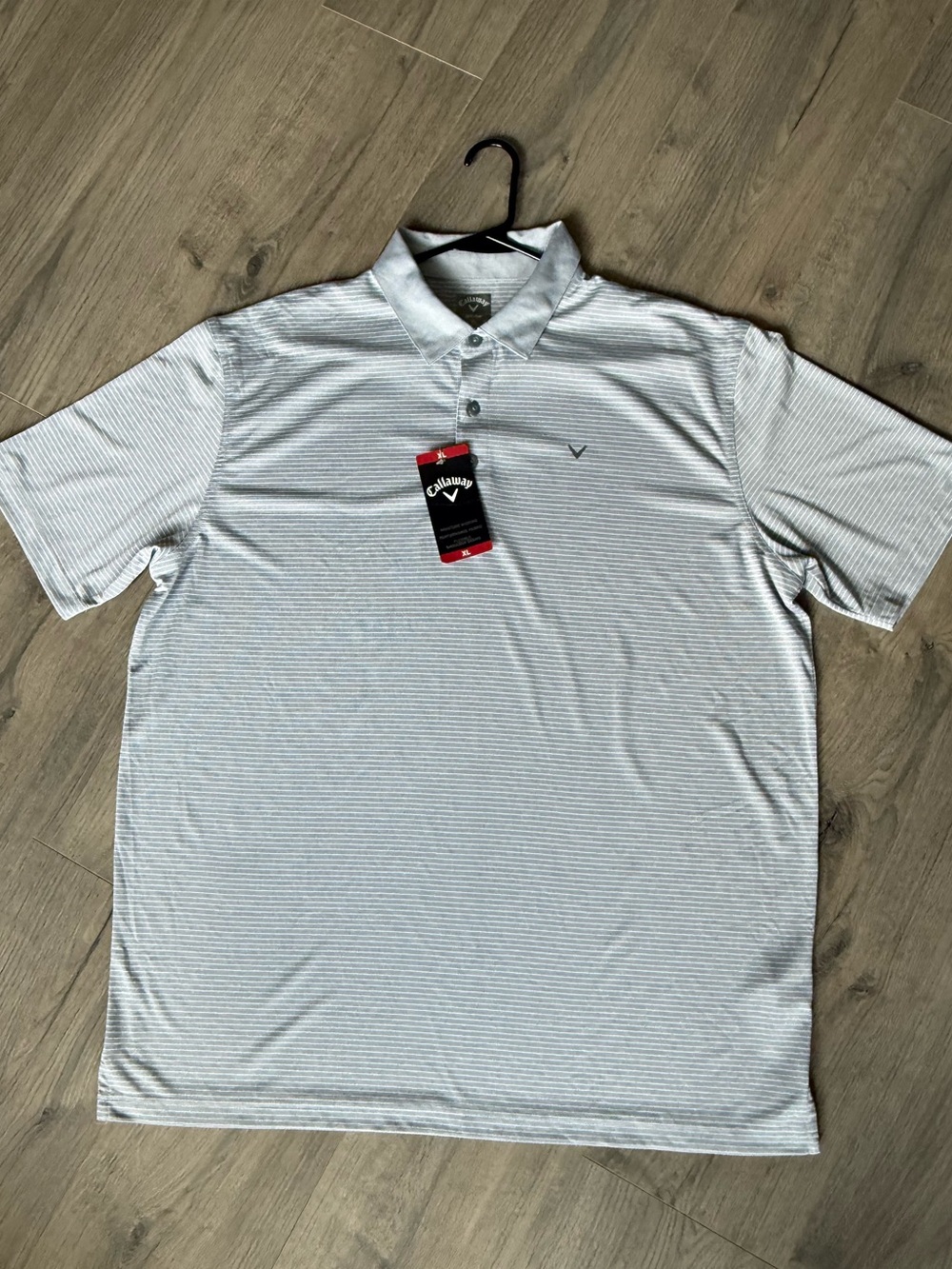 Callaway Light Blue Striped Men's Golf Polo
